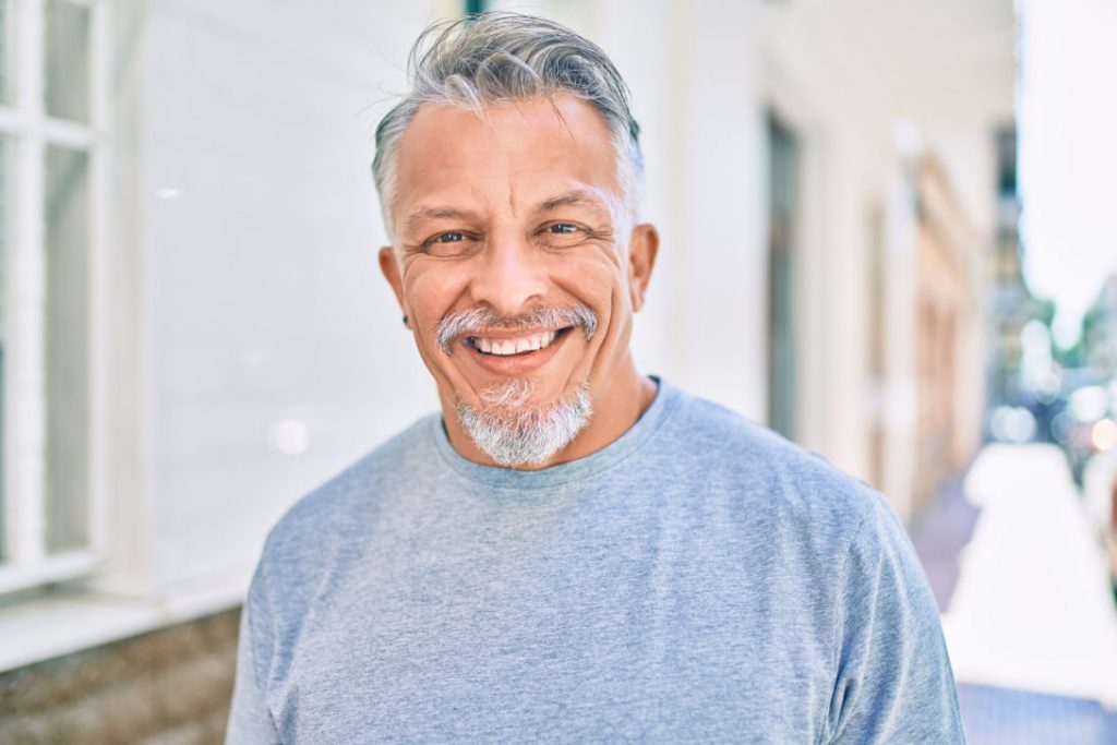 older man smiling