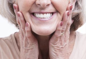 woman smiling at the dentist