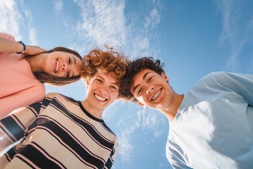 teens smiling
